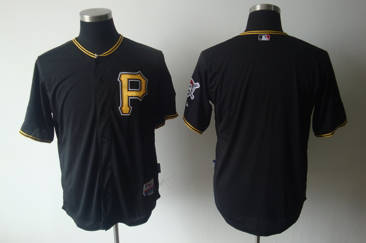 Pirates Blank Black Cool Base Stitched MLB Jersey - Click Image to Close